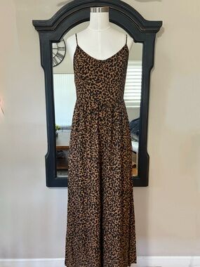 Madewell Leopard-Print Maxi Dress in Brown and Black